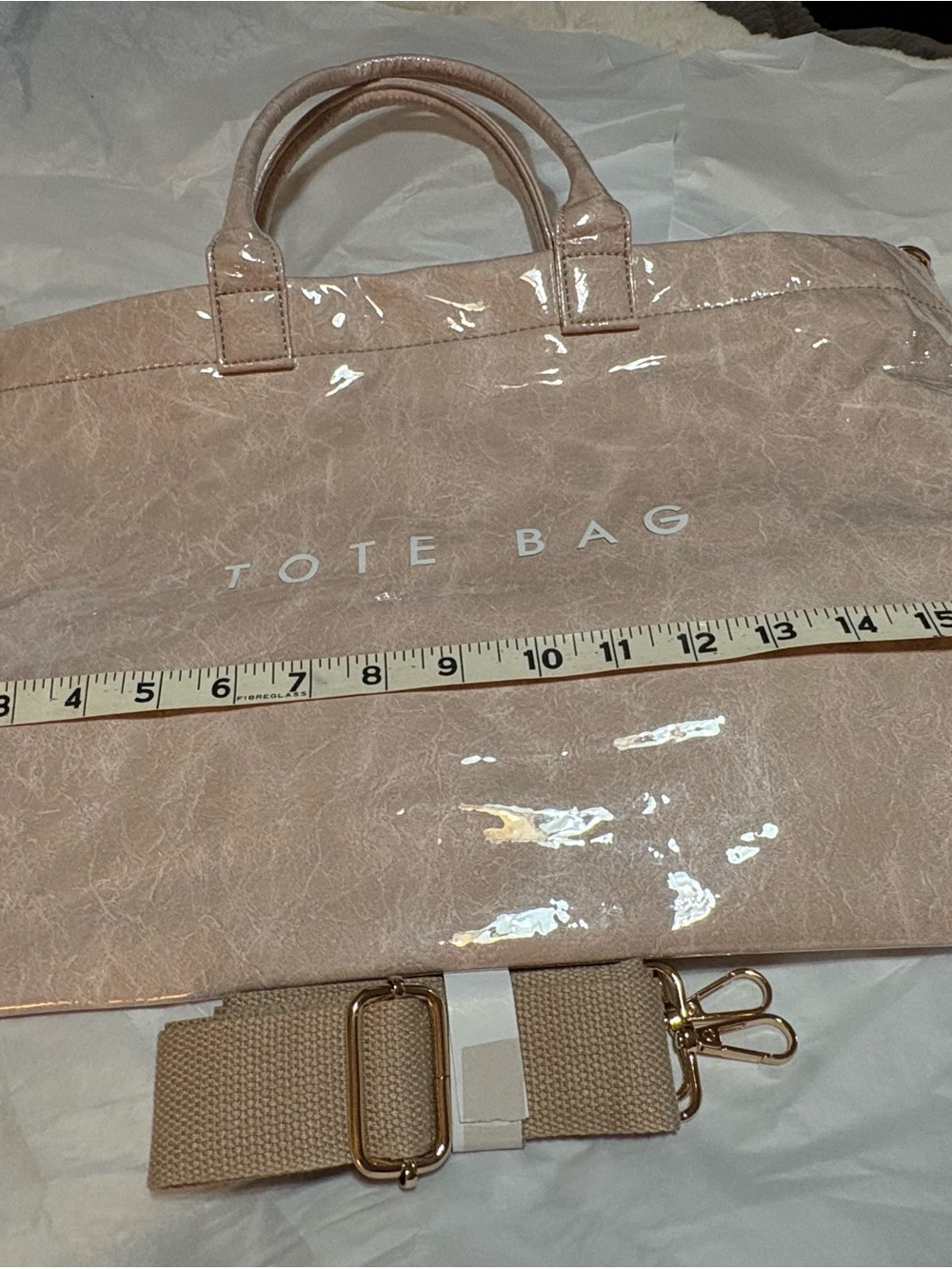 Women’s Light Taupe Tote Bag with crossbody Strap